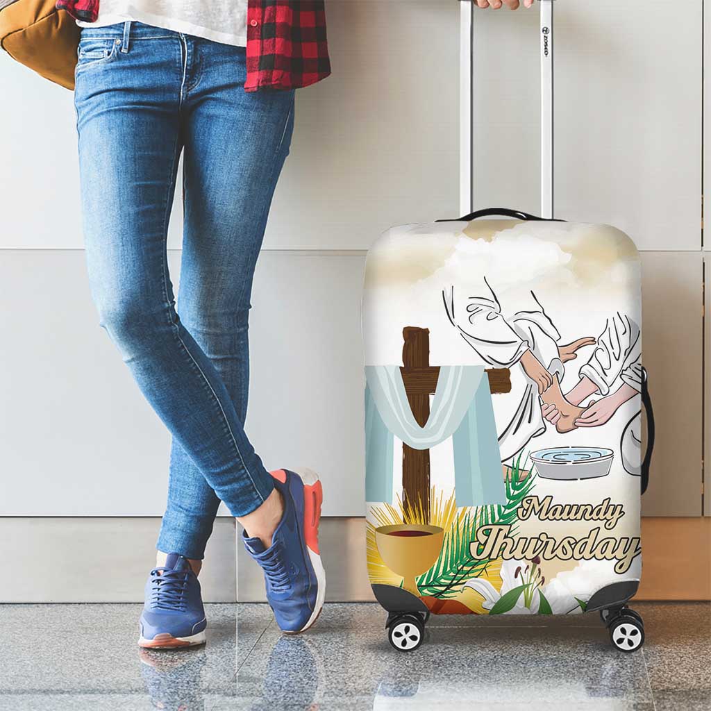 Happy Maundy Thursday Luggage Cover Jesus Christ Washing Feet