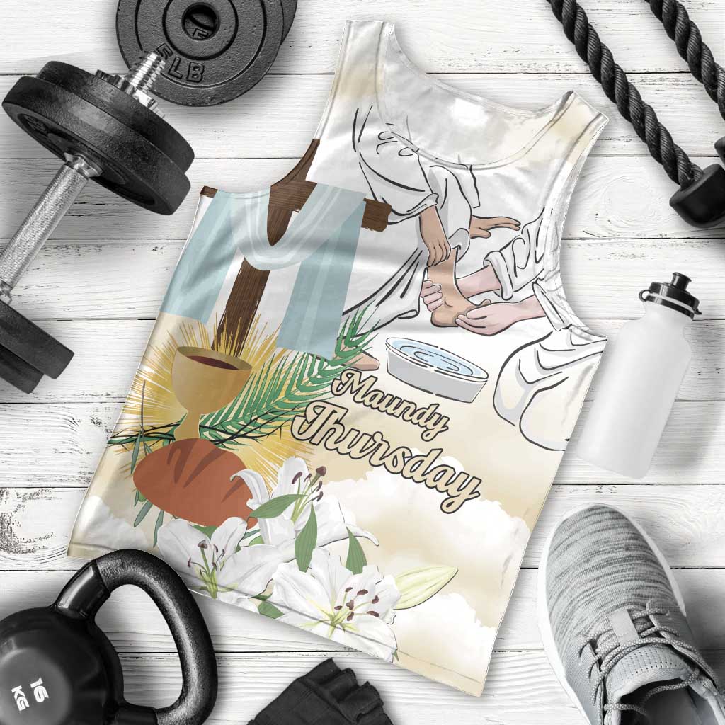 Happy Maundy Thursday Men Tank Top Jesus Christ Washing Feet