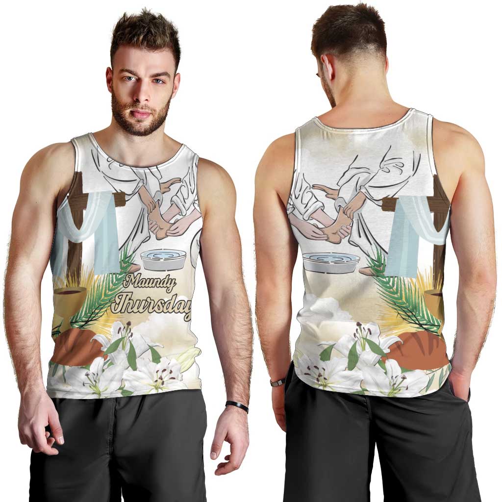 Happy Maundy Thursday Men Tank Top Jesus Christ Washing Feet