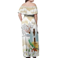 Happy Maundy Thursday Off Shoulder Maxi Dress Jesus Christ Washing Feet
