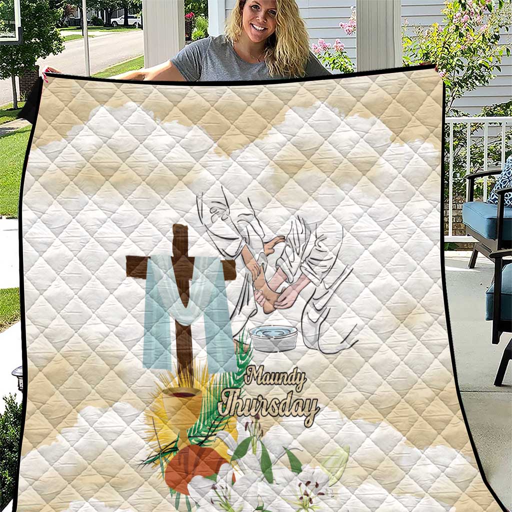 Happy Maundy Thursday Quilt Jesus Christ Washing Feet