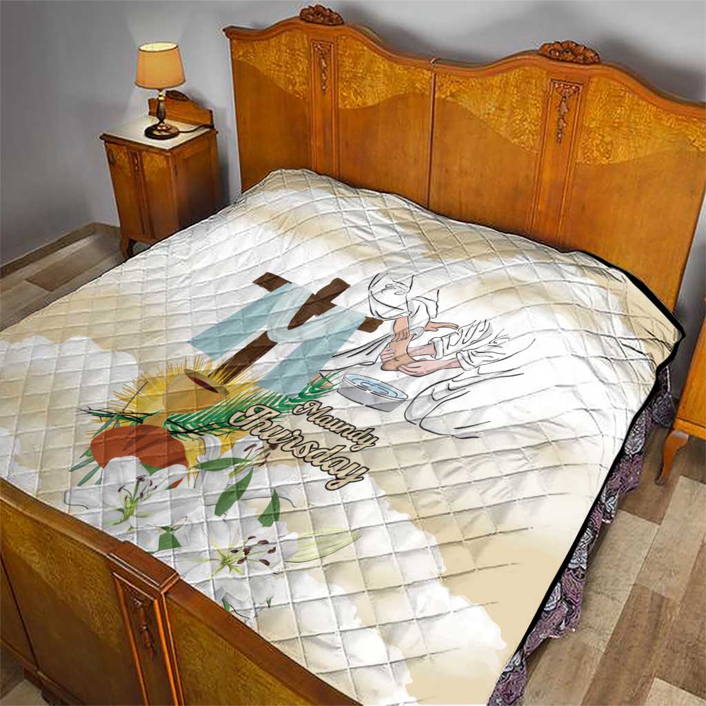 Happy Maundy Thursday Quilt Jesus Christ Washing Feet