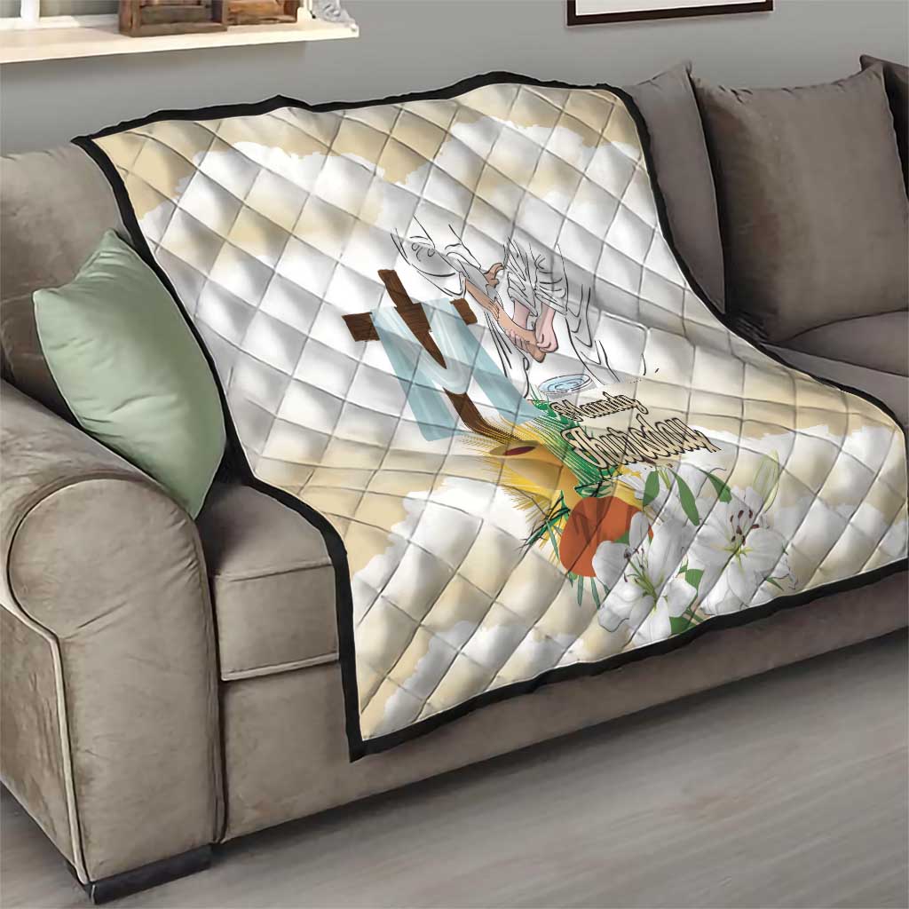 Happy Maundy Thursday Quilt Jesus Christ Washing Feet