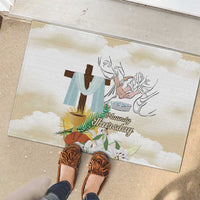 Happy Maundy Thursday Rubber Doormat Jesus Christ Washing Feet