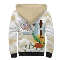 Happy Maundy Thursday Sherpa Hoodie Jesus Christ Washing Feet