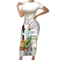 Happy Maundy Thursday Short Sleeve Bodycon Dress Jesus Christ Washing Feet