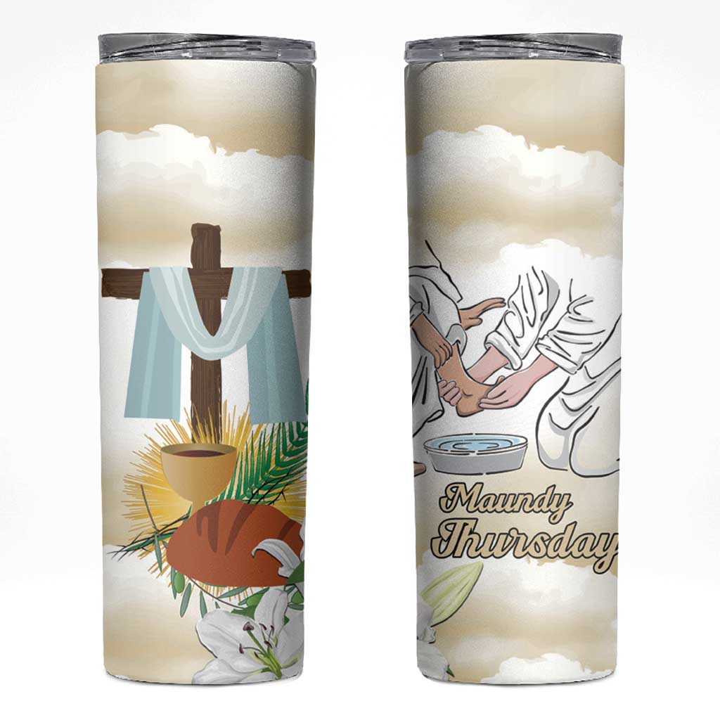 Happy Maundy Thursday Skinny Tumbler Jesus Christ Washing Feet