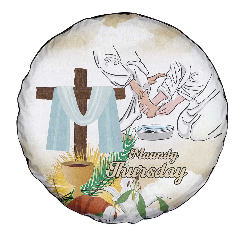 Happy Maundy Thursday Spare Tire Cover Jesus Christ Washing Feet