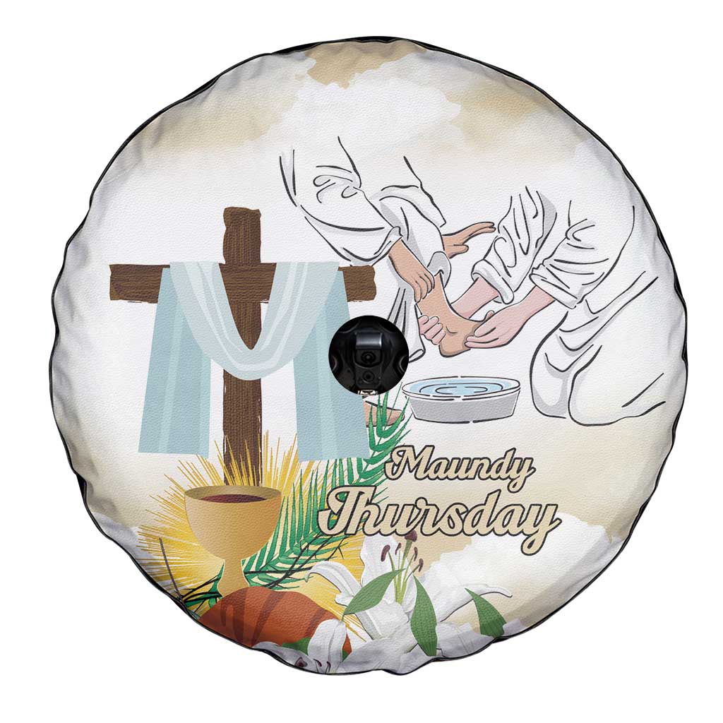 Happy Maundy Thursday Spare Tire Cover Jesus Christ Washing Feet