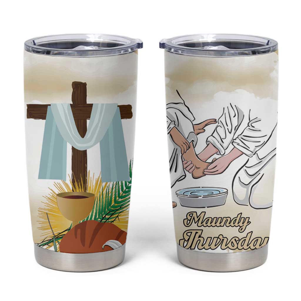 Happy Maundy Thursday Tumbler Cup Jesus Christ Washing Feet