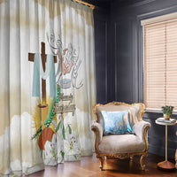 Happy Maundy Thursday Window Curtain Jesus Christ Washing Feet