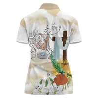 Happy Maundy Thursday Women Polo Shirt Jesus Christ Washing Feet