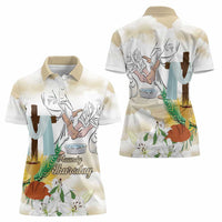 Happy Maundy Thursday Women Polo Shirt Jesus Christ Washing Feet