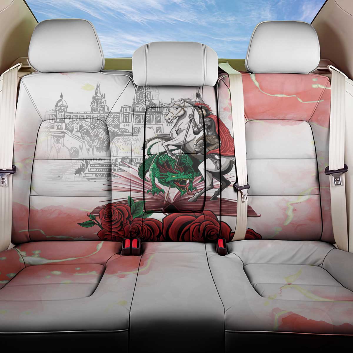 Happy Saint George's Day Back Car Seat Cover Diada de Sant Jordi