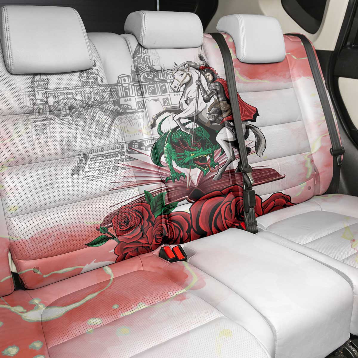 Happy Saint George's Day Back Car Seat Cover Diada de Sant Jordi