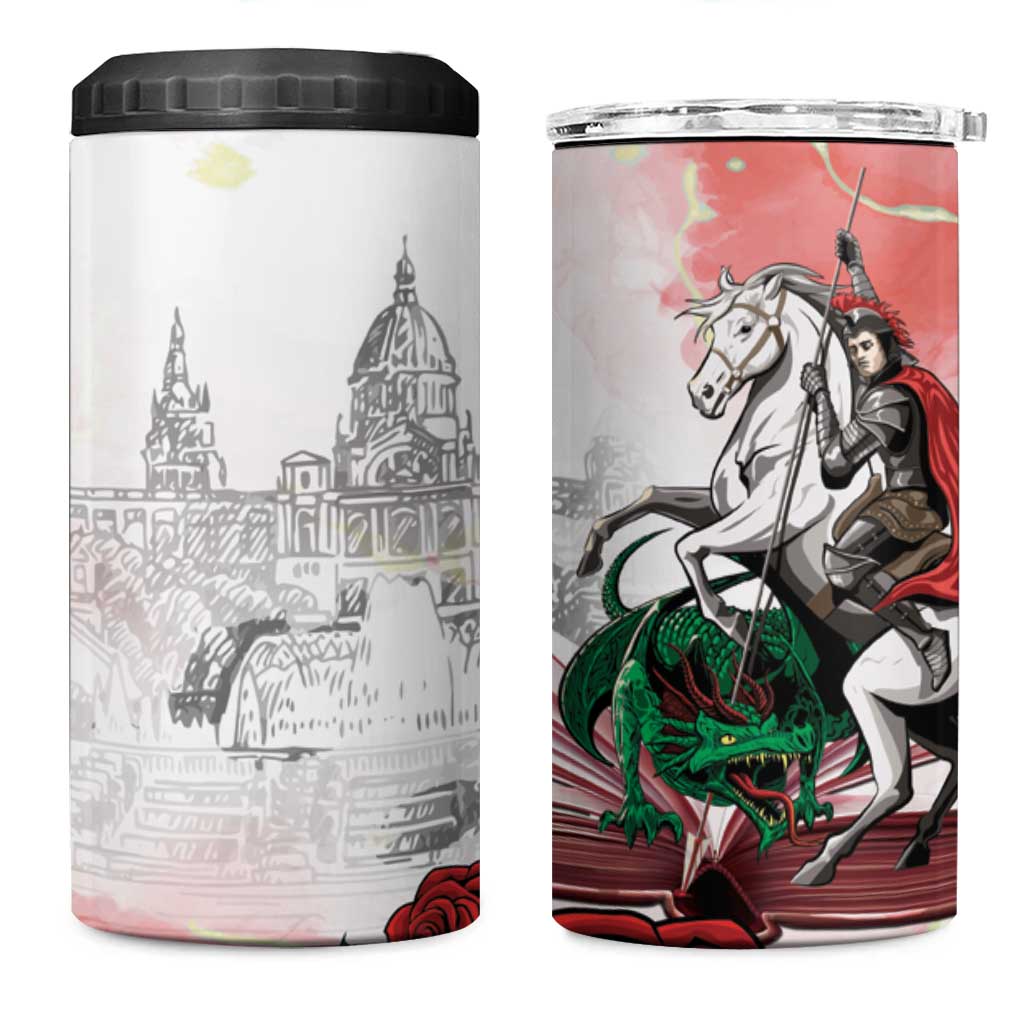 Happy Saint George's Day 4 in 1 Can Cooler Tumbler Diada de Sant Jordi