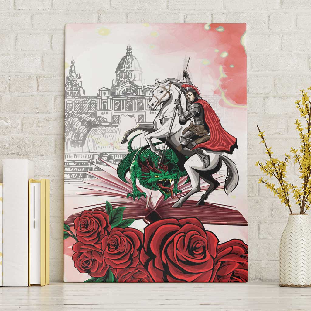 Happy Saint George's Day Canvas Wall Art Diada de Sant Jordi