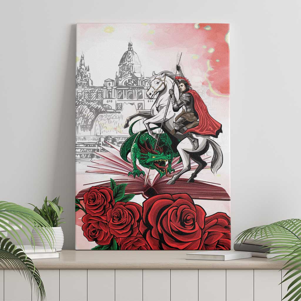 Happy Saint George's Day Canvas Wall Art Diada de Sant Jordi