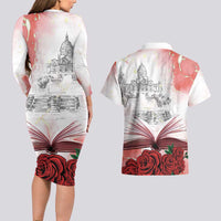 Happy Saint George's Day Couples Matching Long Sleeve Bodycon Dress and Hawaiian Shirt Diada de Sant Jordi