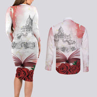Happy Saint George's Day Couples Matching Long Sleeve Bodycon Dress and Long Sleeve Button Shirt Diada de Sant Jordi