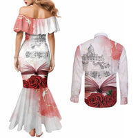 Happy Saint George's Day Couples Matching Mermaid Dress and Long Sleeve Button Shirt Diada de Sant Jordi