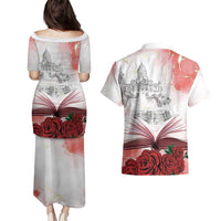 Happy Saint George's Day Couples Matching Puletasi and Hawaiian Shirt Diada de Sant Jordi