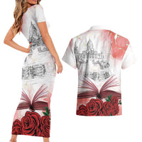 Happy Saint George's Day Couples Matching Short Sleeve Bodycon Dress and Hawaiian Shirt Diada de Sant Jordi