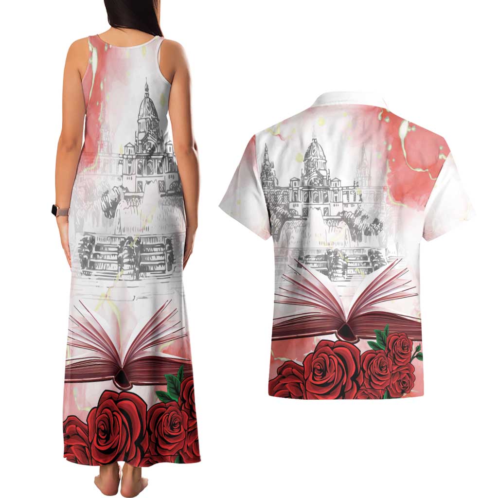 Happy Saint George's Day Couples Matching Tank Maxi Dress and Hawaiian Shirt Diada de Sant Jordi