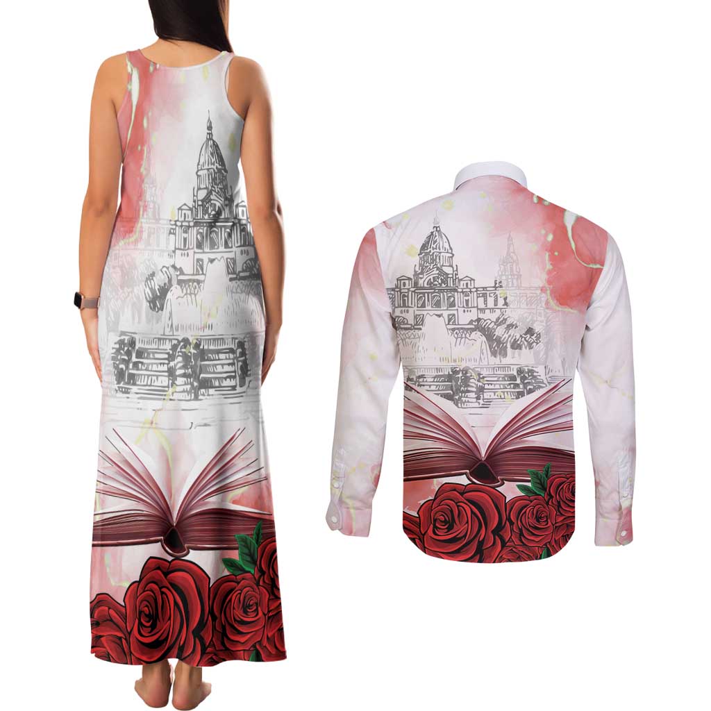 Happy Saint George's Day Couples Matching Tank Maxi Dress and Long Sleeve Button Shirt Diada de Sant Jordi