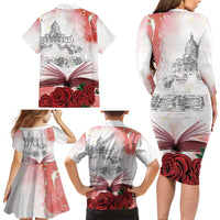 Happy Saint George's Day Family Matching Long Sleeve Bodycon Dress and Hawaiian Shirt Diada de Sant Jordi
