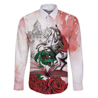 Happy Saint George's Day Family Matching Long Sleeve Bodycon Dress and Hawaiian Shirt Diada de Sant Jordi