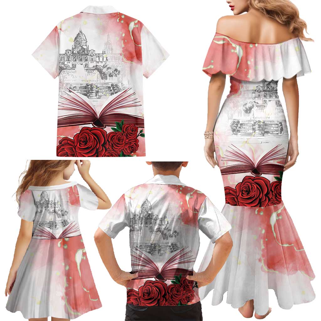 Happy Saint George's Day Family Matching Mermaid Dress and Hawaiian Shirt Diada de Sant Jordi