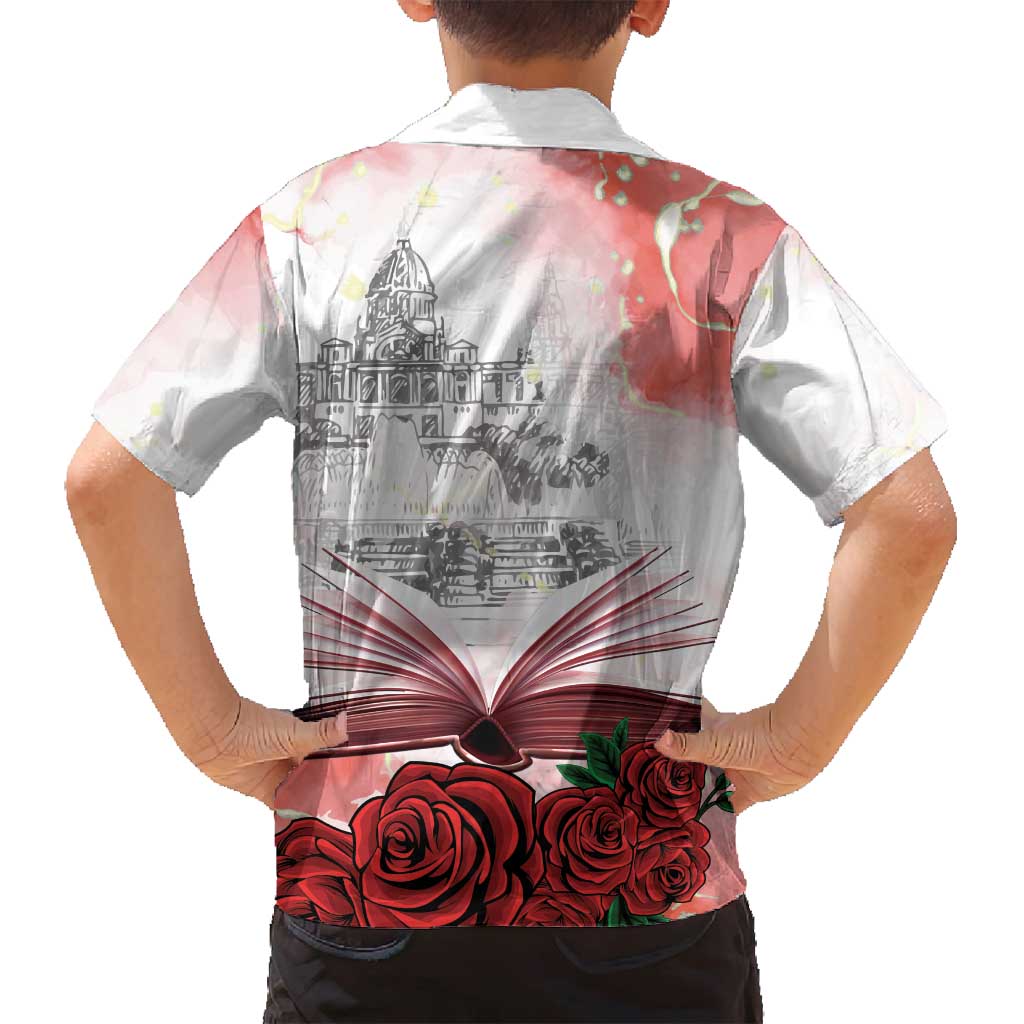 Happy Saint George's Day Family Matching Off Shoulder Maxi Dress and Hawaiian Shirt Diada de Sant Jordi