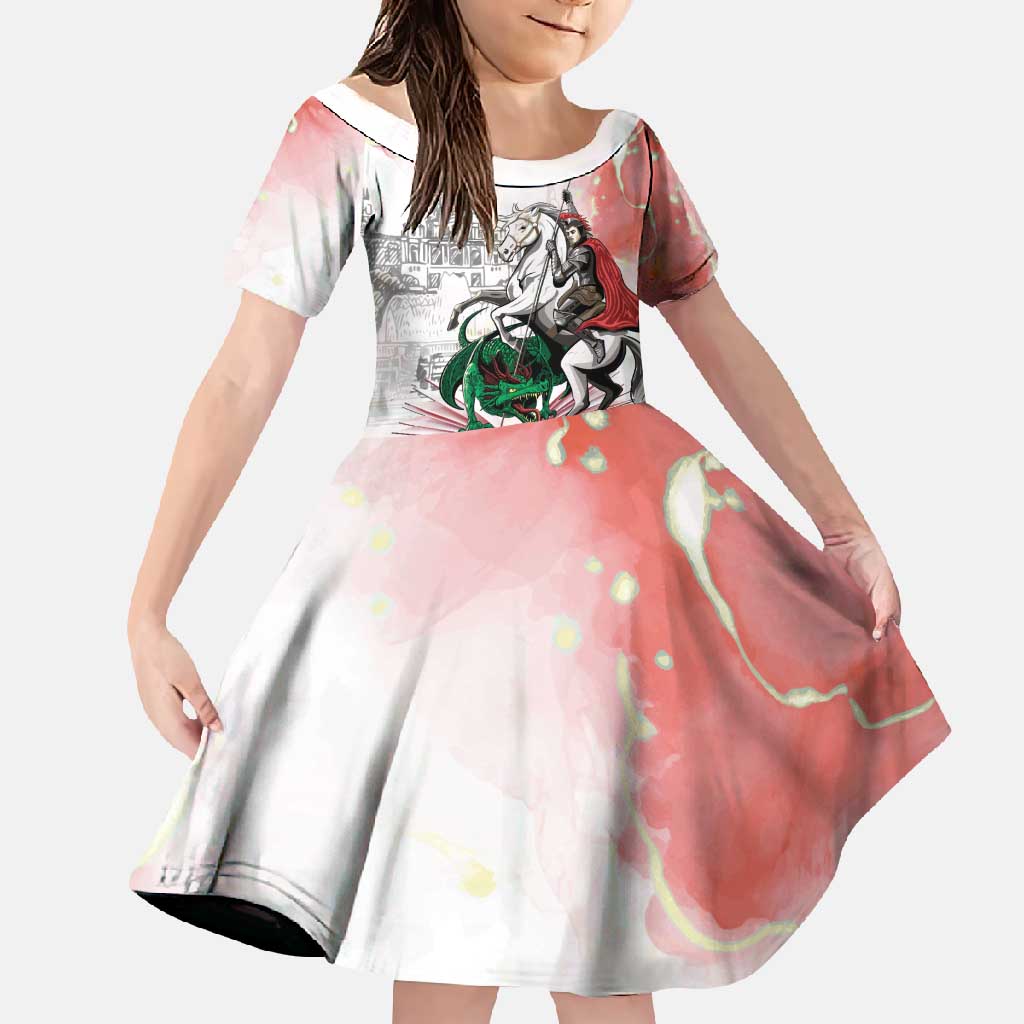 Happy Saint George's Day Family Matching Off Shoulder Maxi Dress and Hawaiian Shirt Diada de Sant Jordi