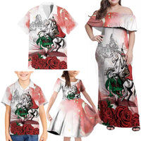 Happy Saint George's Day Family Matching Off Shoulder Maxi Dress and Hawaiian Shirt Diada de Sant Jordi