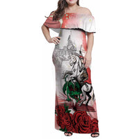 Happy Saint George's Day Family Matching Off Shoulder Maxi Dress and Hawaiian Shirt Diada de Sant Jordi