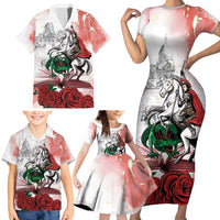 Happy Saint George's Day Family Matching Short Sleeve Bodycon Dress and Hawaiian Shirt Diada de Sant Jordi