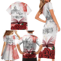 Happy Saint George's Day Family Matching Short Sleeve Bodycon Dress and Hawaiian Shirt Diada de Sant Jordi