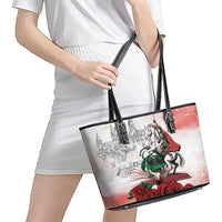 Happy Saint George's Day Leather Tote Bag Diada de Sant Jordi