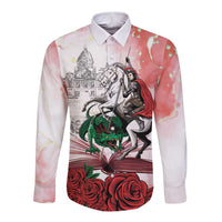 Happy Saint George's Day Long Sleeve Button Shirt Diada de Sant Jordi