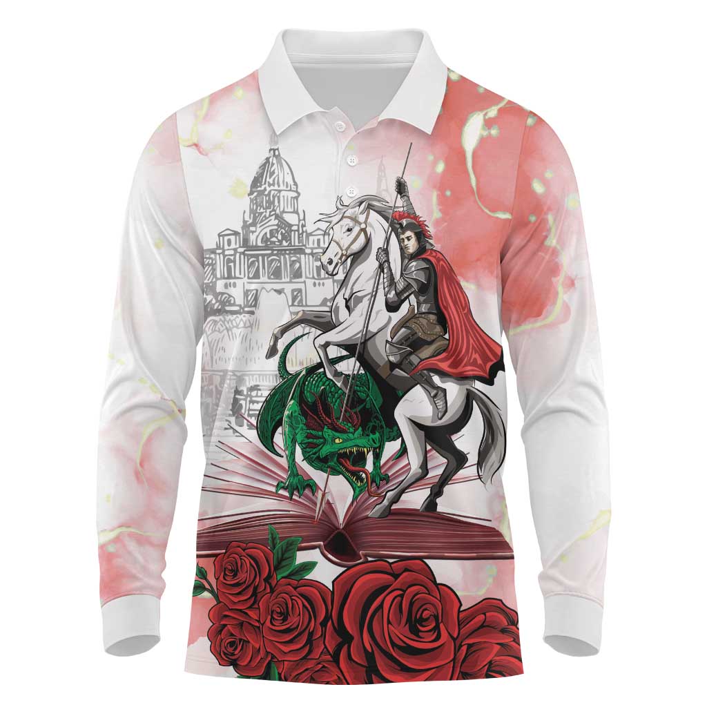 Happy Saint George's Day Long Sleeve Polo Shirt Diada de Sant Jordi