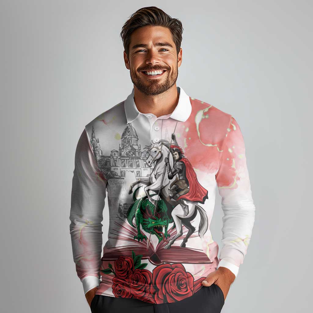 Happy Saint George's Day Long Sleeve Polo Shirt Diada de Sant Jordi