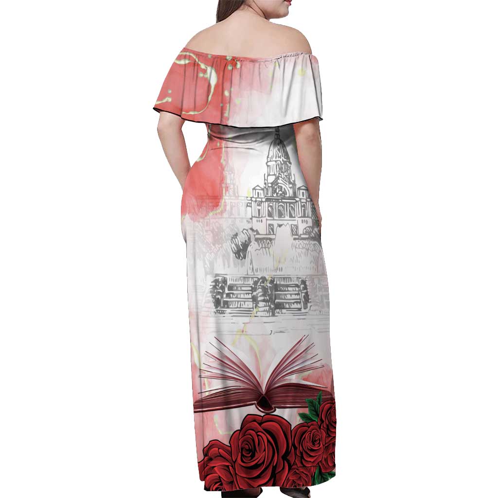Happy Saint George's Day Off Shoulder Maxi Dress Diada de Sant Jordi