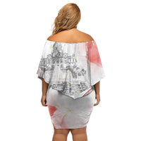 Happy Saint George's Day Off Shoulder Short Dress Diada de Sant Jordi