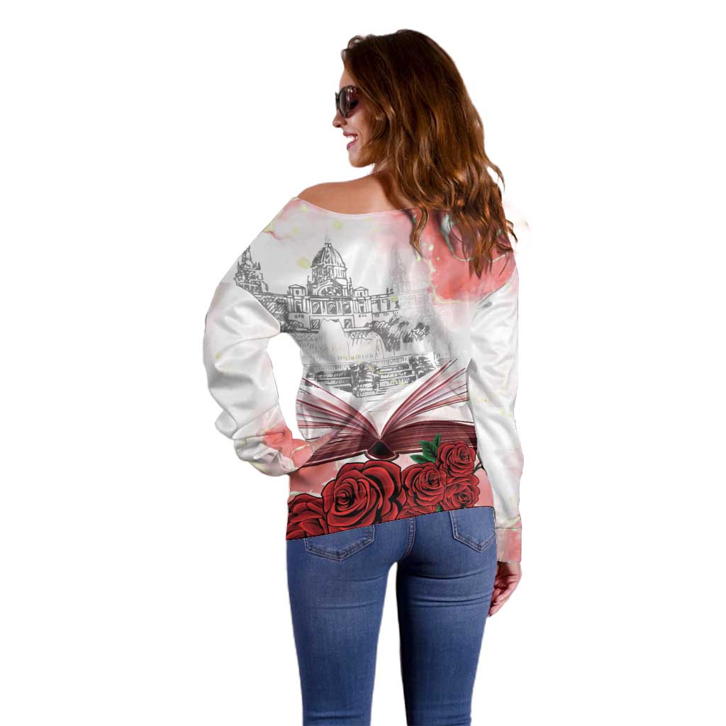 Happy Saint George's Day Off Shoulder Sweater Diada de Sant Jordi