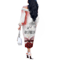 Happy Saint George's Day Off The Shoulder Long Sleeve Dress Diada de Sant Jordi