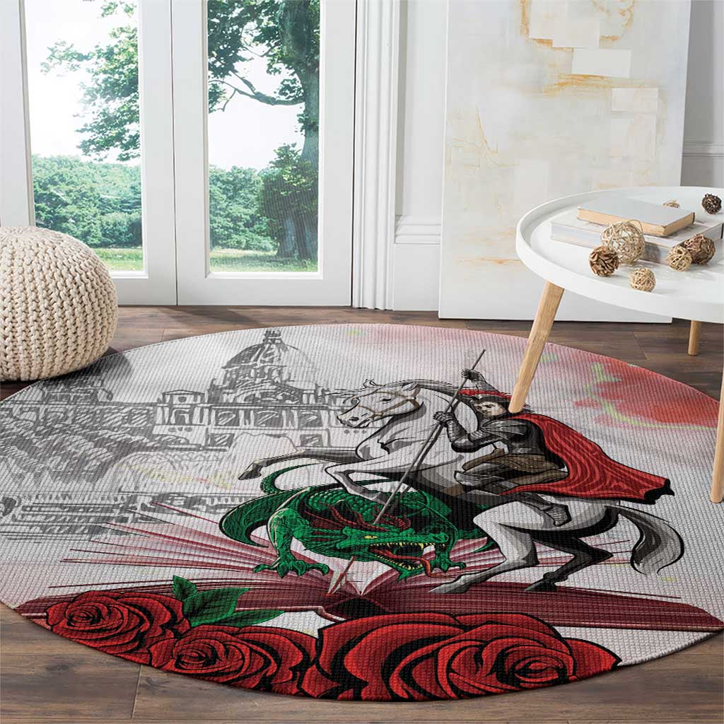 Happy Saint George's Day Round Carpet Diada de Sant Jordi