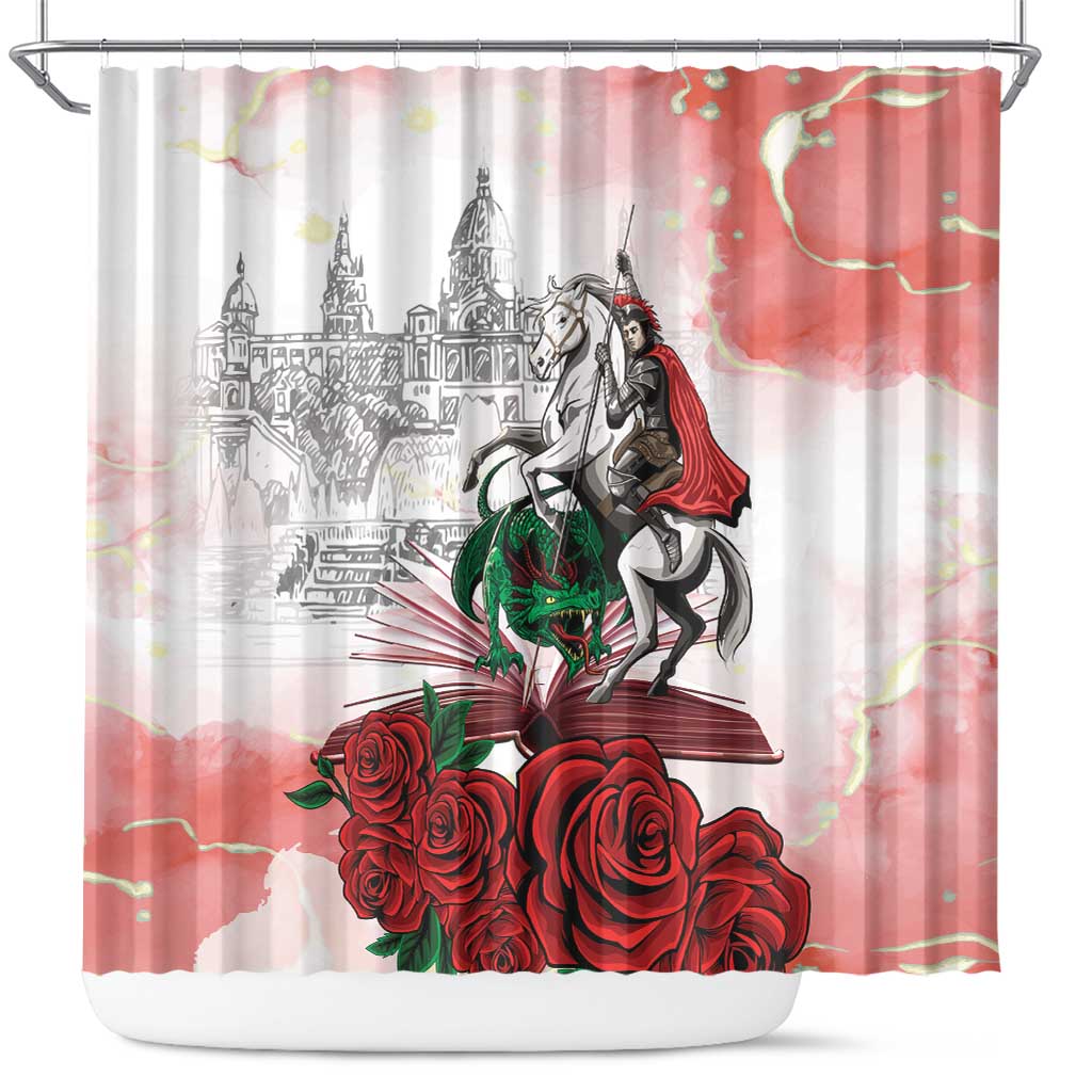 Happy Saint George's Day Shower Curtain Diada de Sant Jordi