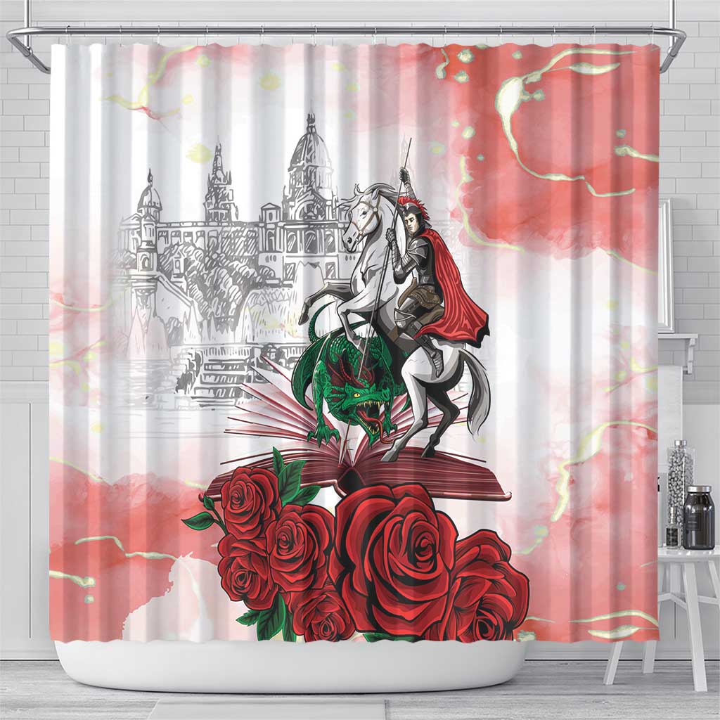 Happy Saint George's Day Shower Curtain Diada de Sant Jordi