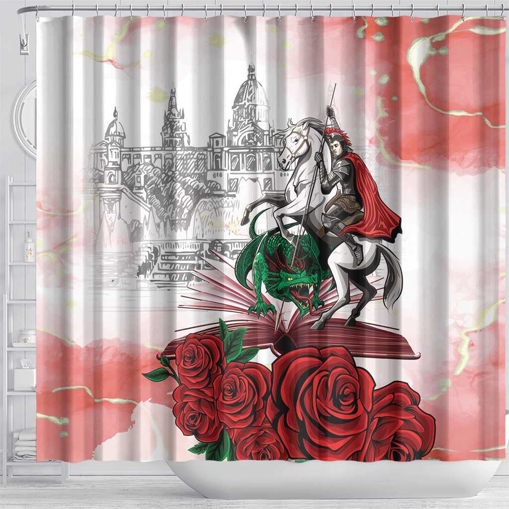 Happy Saint George's Day Shower Curtain Diada de Sant Jordi